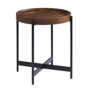 Rustic Wood and Metal End Table